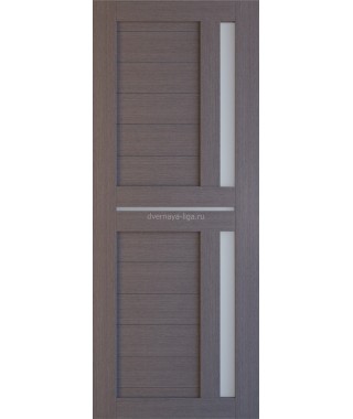 Дверь из экошпона Техно 9 Дуб серый (белое стекло)